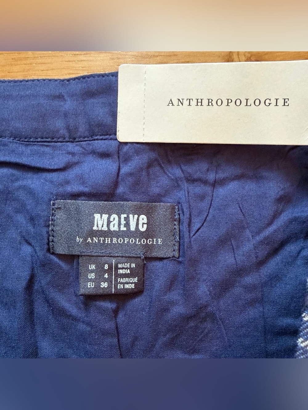 NWT Maeve by Anthropologie Navy Multi-Colored Skirt, Size 4 - Picture 7 of 12